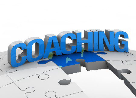 Coaching word on puzzle pieces